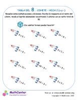8 Tabla de multiplicar - Cohete - Hoja 2 (X y ÷)