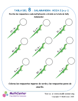 8 Tabla de multiplicar - Salamandra - Hoja 2 (X y ÷)