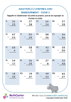 Addition à 2 chiffres avec regroupement - fiche 2