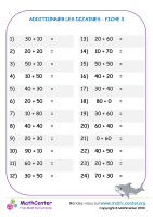 Additionner avec les dizaines fiche 3