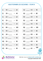 Additionner avec les dizaines fiche 5