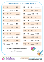 Additionner avec les dizaines fiche 6