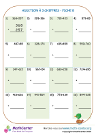Addition à 3 chiffre fiche 8