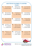 Addition de colonnes à 5 chiffres fiche 2