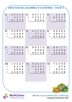 Addition de colonnes à 5 chiffres fiche 3
