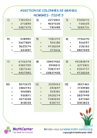 Addition de colonnes de grands nombres fiche 5