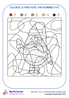 Colorie par nombres - père noël n°2