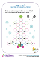 Addition et soustraction d'arbre de noël fiche 4