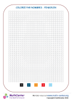Grille - colorie par nombres - pingouin
