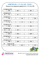 Compter avec 1, 2, 5, 10 et 100 fiche 3