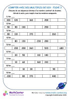 Compter avec des multiples de dix fiche 3