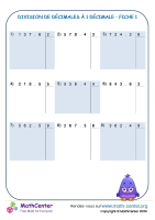 Division de décimales à 1 décimale près fiche 1
