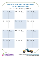 Division (sans reste) 2 chiffres par 1 chiffres fiche 1