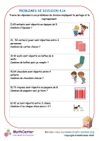 Problèmes de division fiche 4. 1a