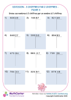 Division - 3 chiffres par 2 chiffres fiche 3