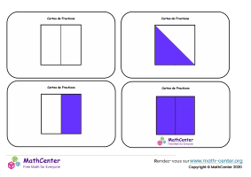 Fractions - cartes - moitiés et quarts (carrés)