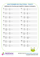 Additionner des fractions - fiche 5