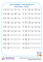 Additionner et soustraire des fractions fiche 1