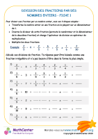 Division des fractions par des nombres entiers 1