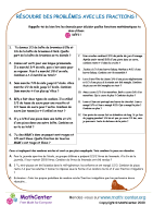 Résoudre des problèmes avec les fractions fiche 1