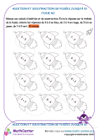 Fusée - addition et soustraction jusqu'à 10 - fiche 2