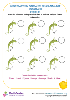 Salamandre - soustraction amusante jusqu'à 10 - fiche 1