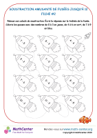 Fusée - soustraction amusante jusqu'à 12 - fiche 2