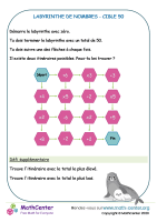Labyrinthe de nombres : cible 50