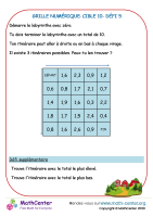 Grille de nombres - défi 5 : cible 10