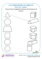 Fais correspondre les formes en 2d et 3d fiche 1