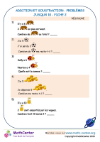 Addition et soustraction problèmes à 10 fiche 2