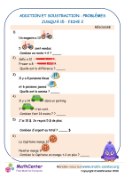 Addition et soustraction problèmes à 15 fiche 2