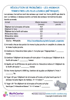 Résolution de problèmes - le terrestre le plus lourd