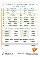 Convertir de gallons, quarts, pints et coupes 2