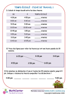 Temps écoulé - fiche de travail 1