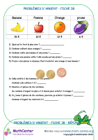 Problèmes d'argent euro fiche 3b