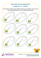 Multiplication amusante jusqu'à 5x5 - fiche 2