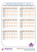 Multiplication à 5 x 5 fiche 6