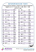 Mutliplier par 10 & 100 fiche 3