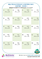 Multiplication de 3 chiffres par 1 chiffres fiche 1