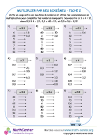 Mutliplier par les dixièmes fiche 2