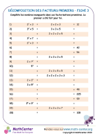 Factorisation de nombres premiers - fiche 3