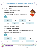 La valeur de position des décimales énigmes 5b