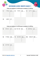 Division avec reste quiz 1