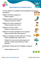 Problèmes de division quiz 2