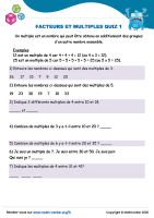 Facteurs et multiples quiz 1