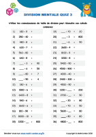 Division mentale quiz 3