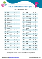 Tables de multiplication quiz 2