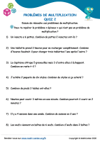 Problèmes de multiplication quiz 2