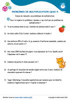 Problèmes de multiplication quiz 5